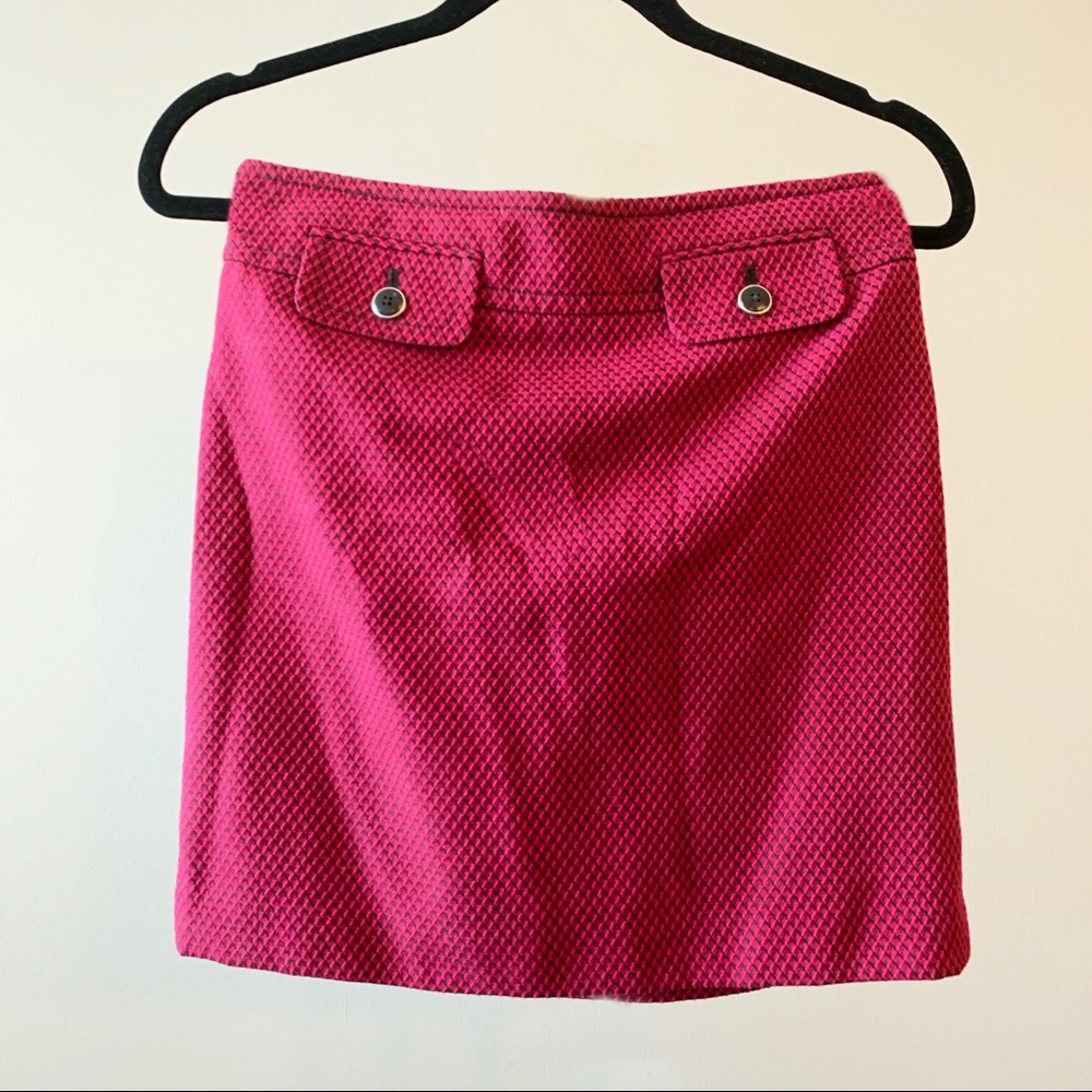 Ann Taylor Loft Plaid Mini Skirt, Pink/Black, 0P